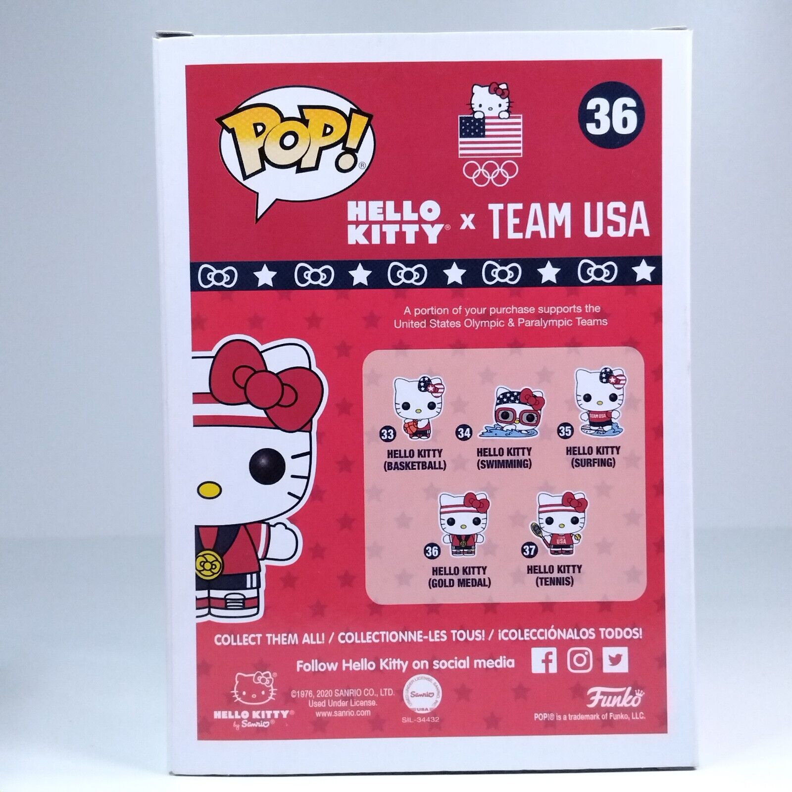 Funko Pop! Animation Anime Hello Kitty x Team USA Gold Medal #36