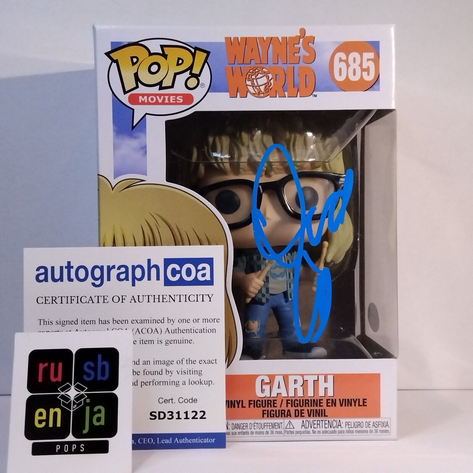 Funko Pop! Movies Wayne's World Garth Signed Dana Carvey COA #685 WS