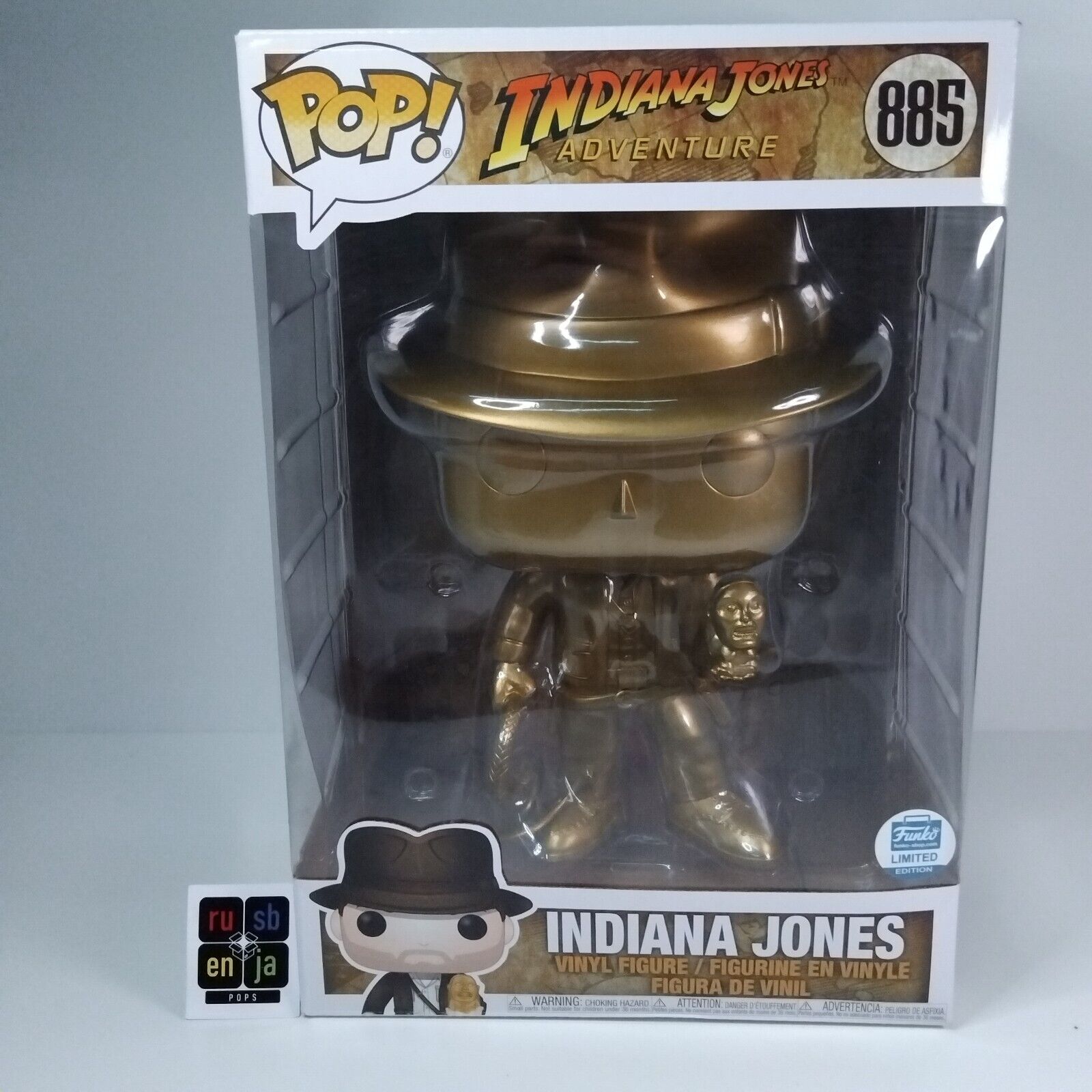 Funko Pop! Movies Indiana Jones with Idol Gold 10" Inch Limited Edition #885