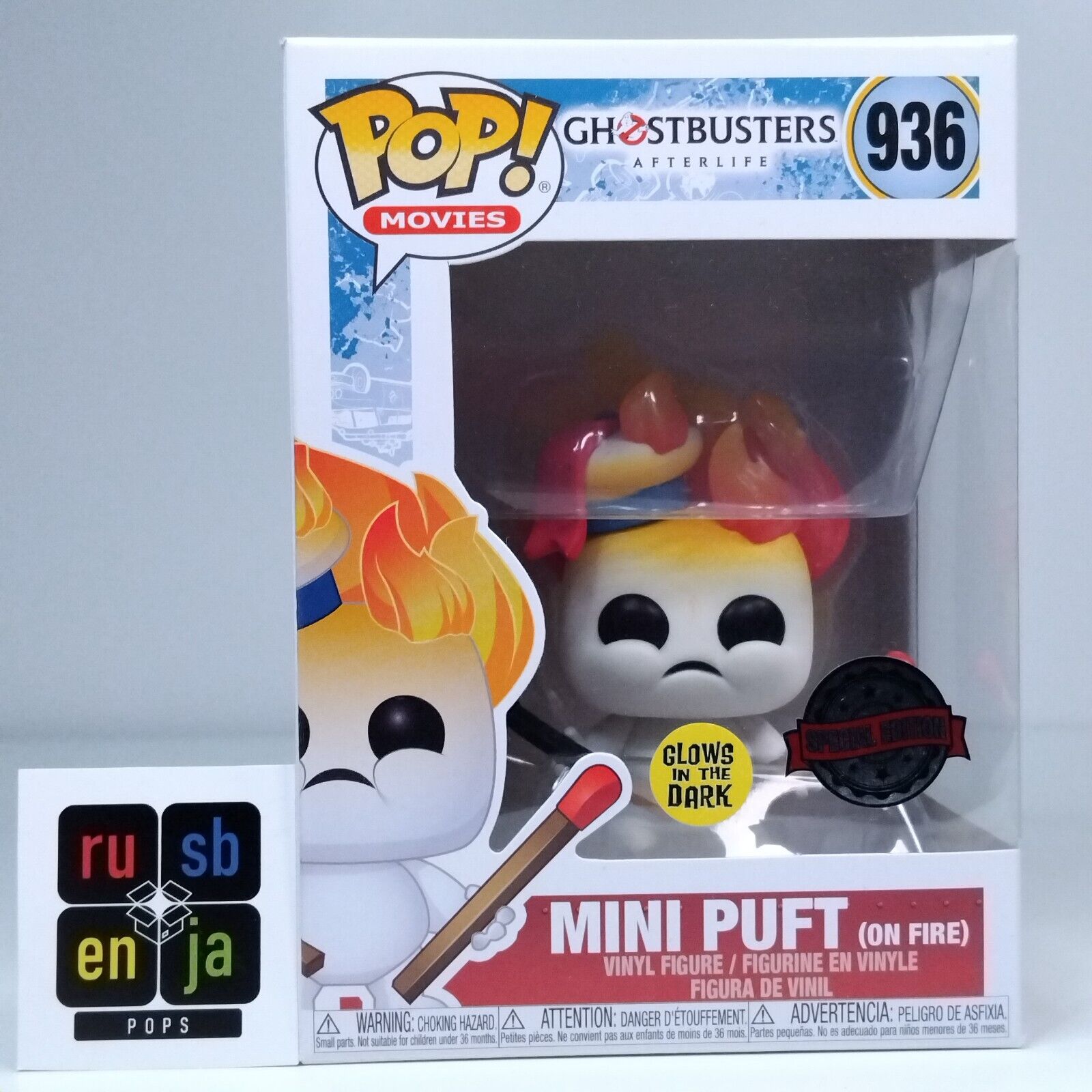 Funko Pop! Movies Ghostbusters Afterlife Mini Puft on Fire Glow Edition #936