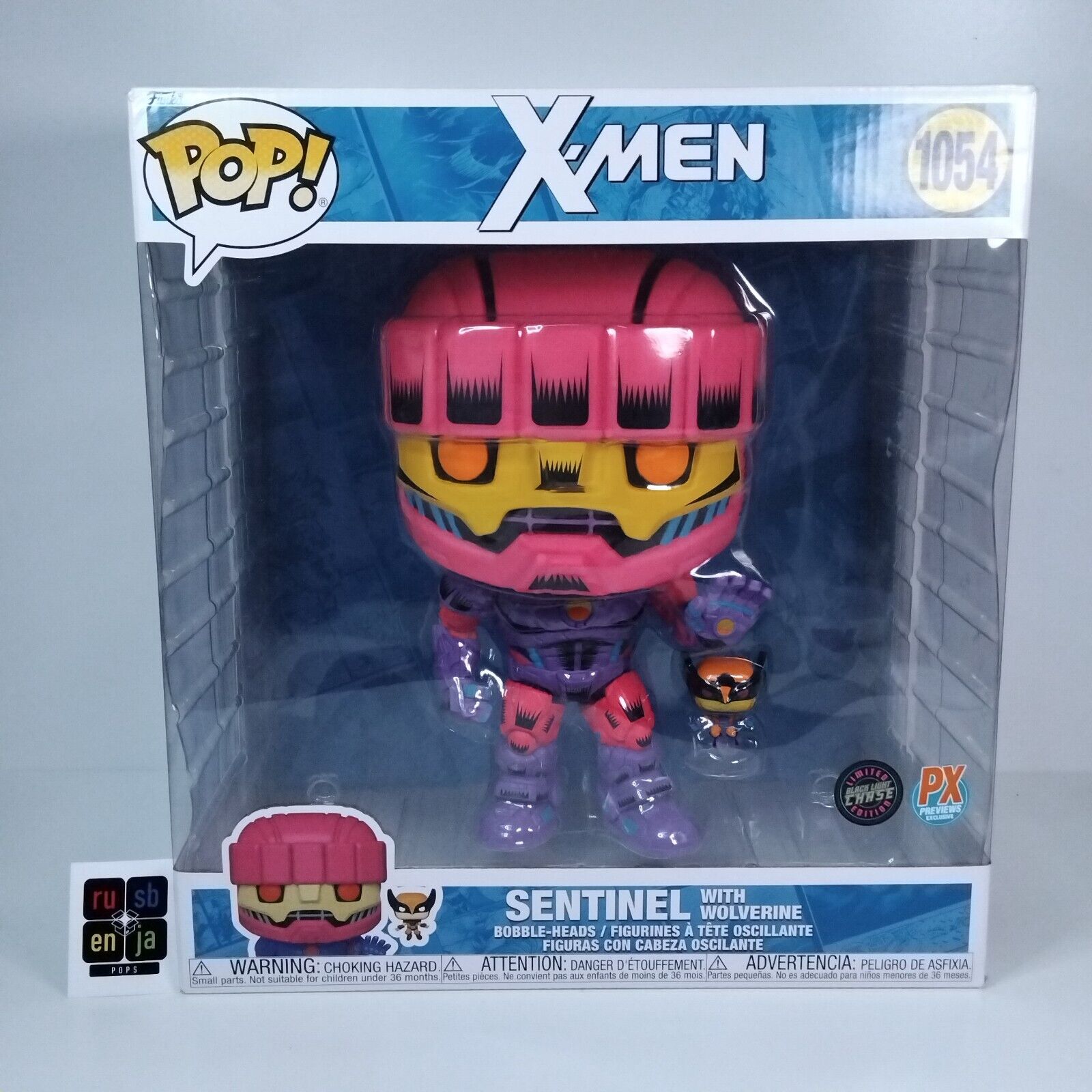 Funko Pop! Marvel X-Men 10" Inch Sentinel with Wolverine Blacklight Chase #1054