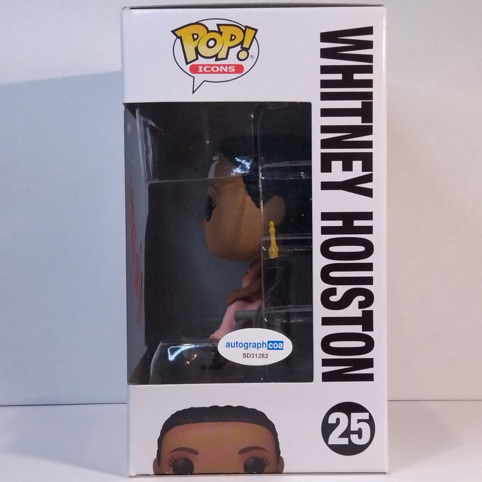 Funko Pop! Rocks Music Icons Whitney Houston Signed Naomi Ackie COA #25 WS