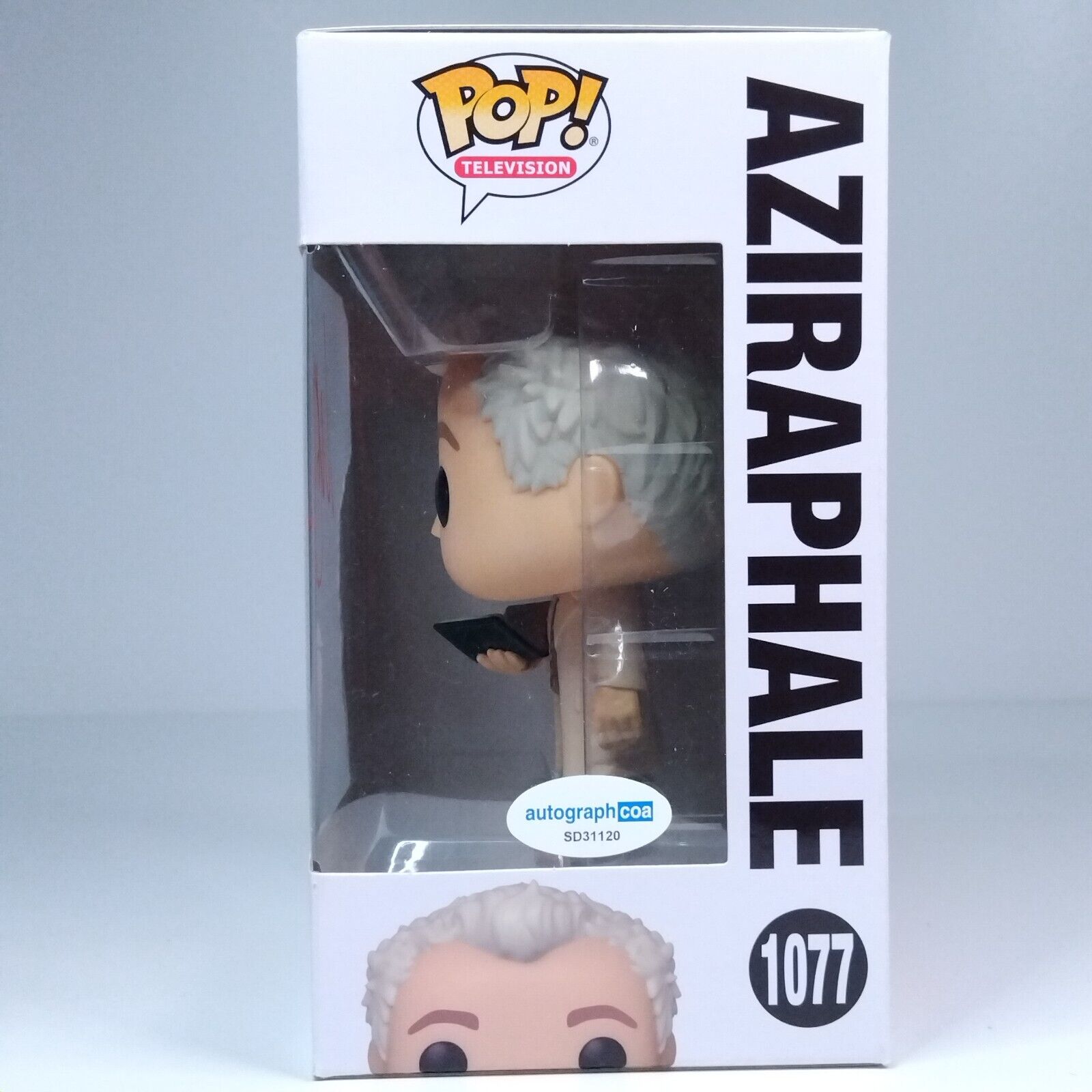 Funko Pop! TV Good Omens Aziraphale Signed Michael Sheen COA #1077 WS