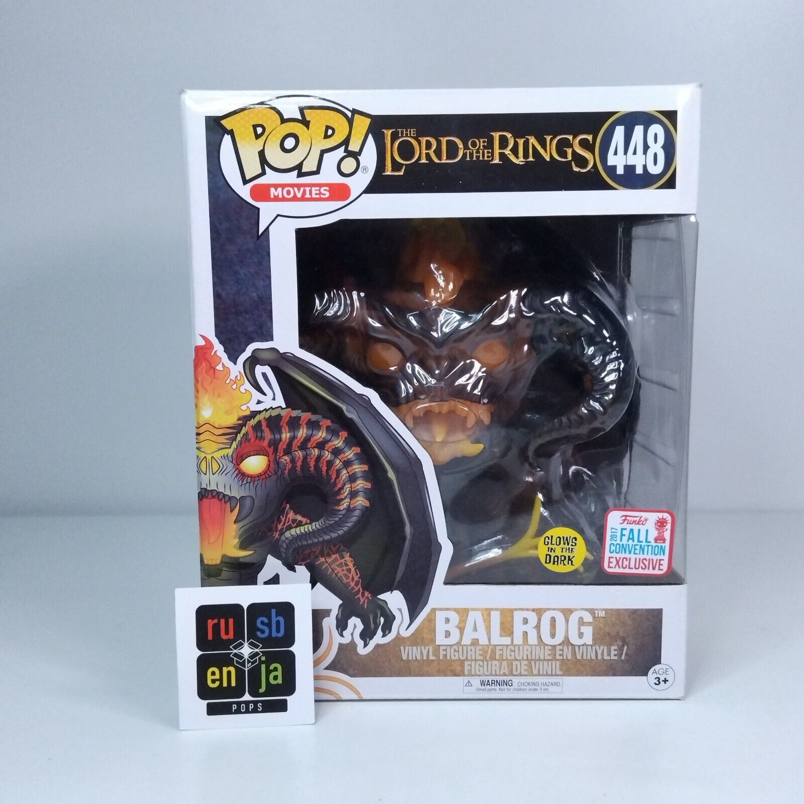 Funko Pop! Movies Lord of the Rings Balrog Glows in Dark Exclusive #448