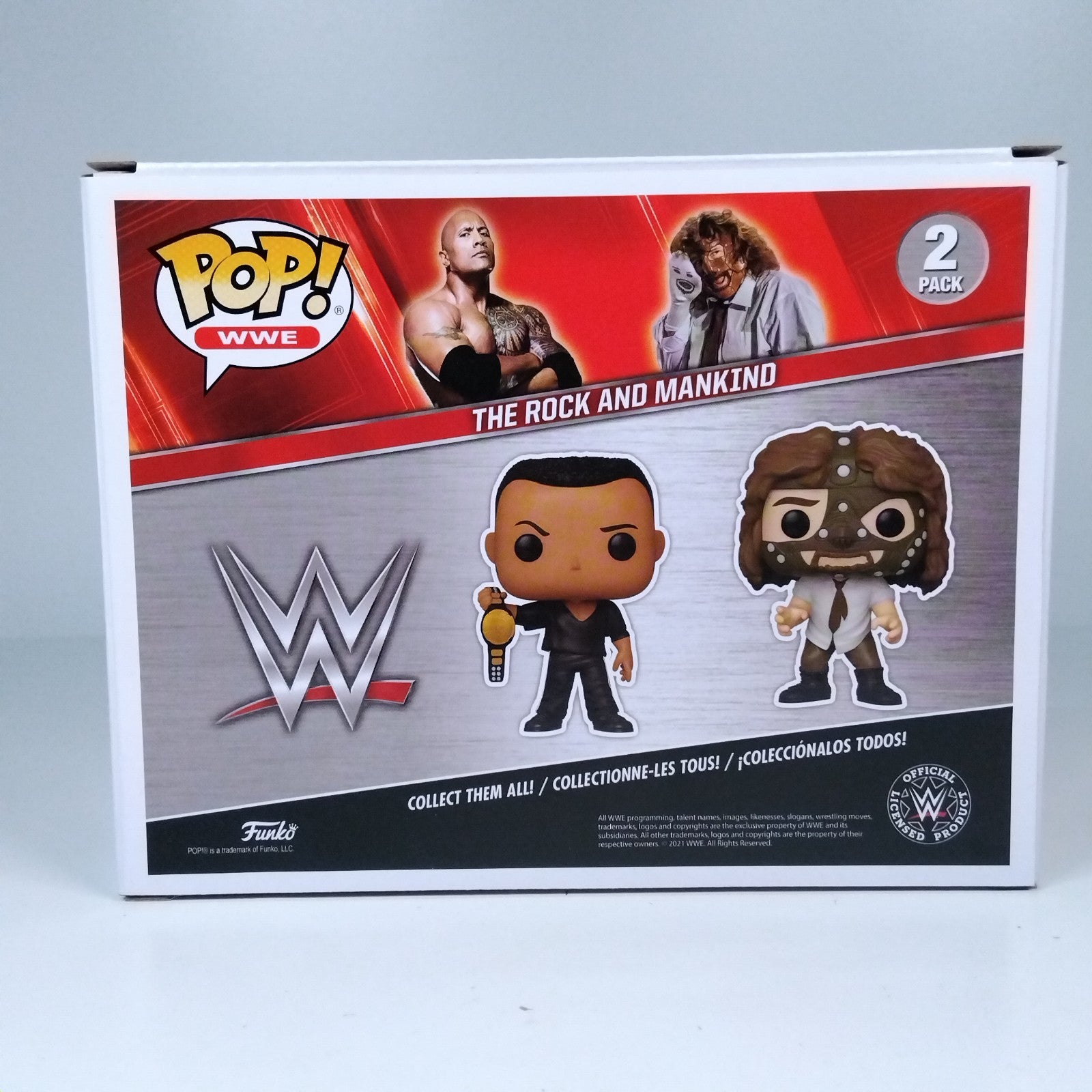 Funko Pop! WWE Rock & Mankind Triple Signed - Mankind Dude Love Catcus Jack COA