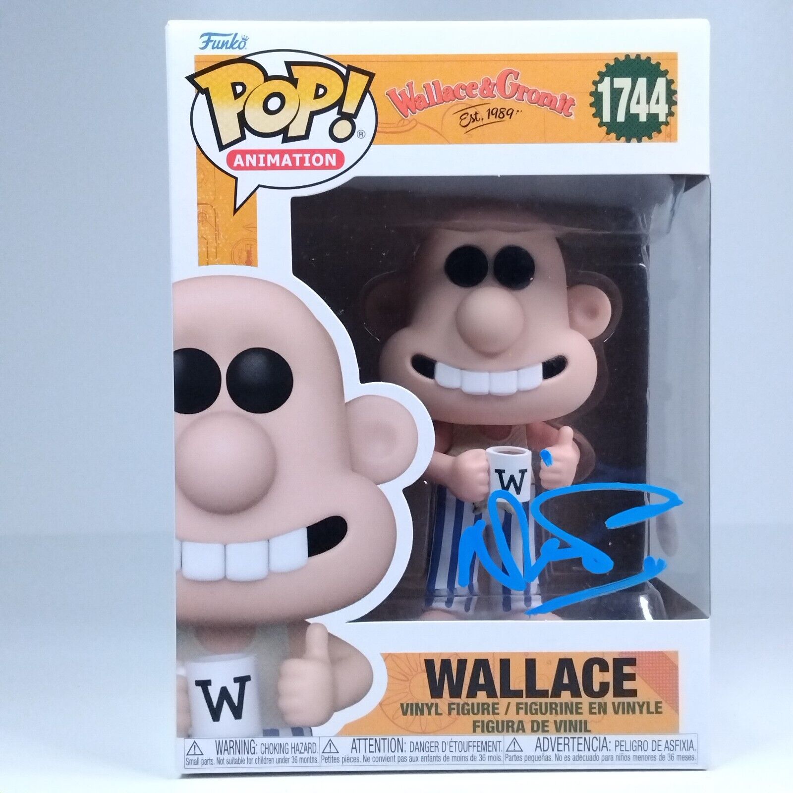 Funko Pop! Animation Wallace & Gromit Signed Nick Park COA #1744 WS