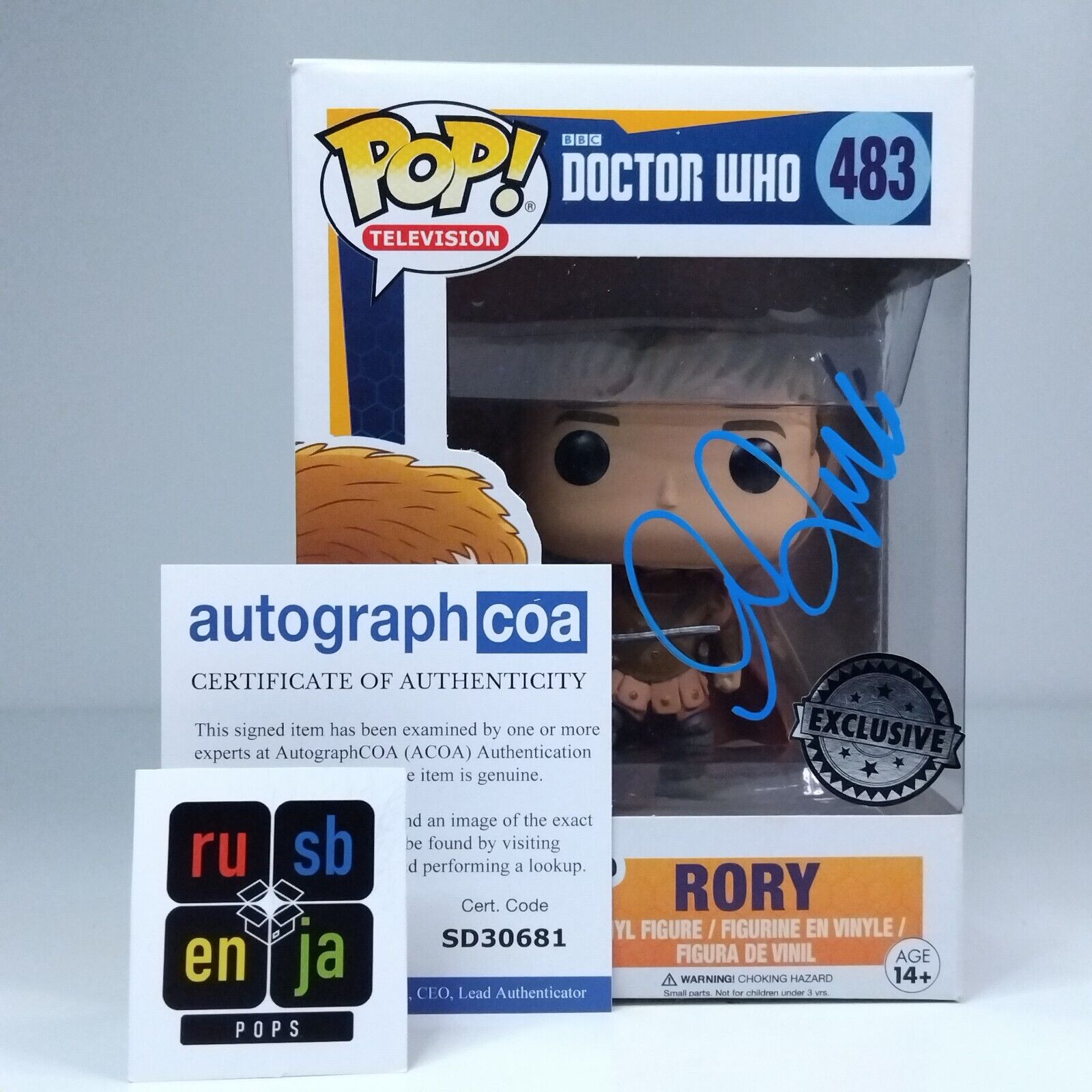 Funko Pop! TV Doctor Who Rory Signed Arthur Darvill COA #483 WS