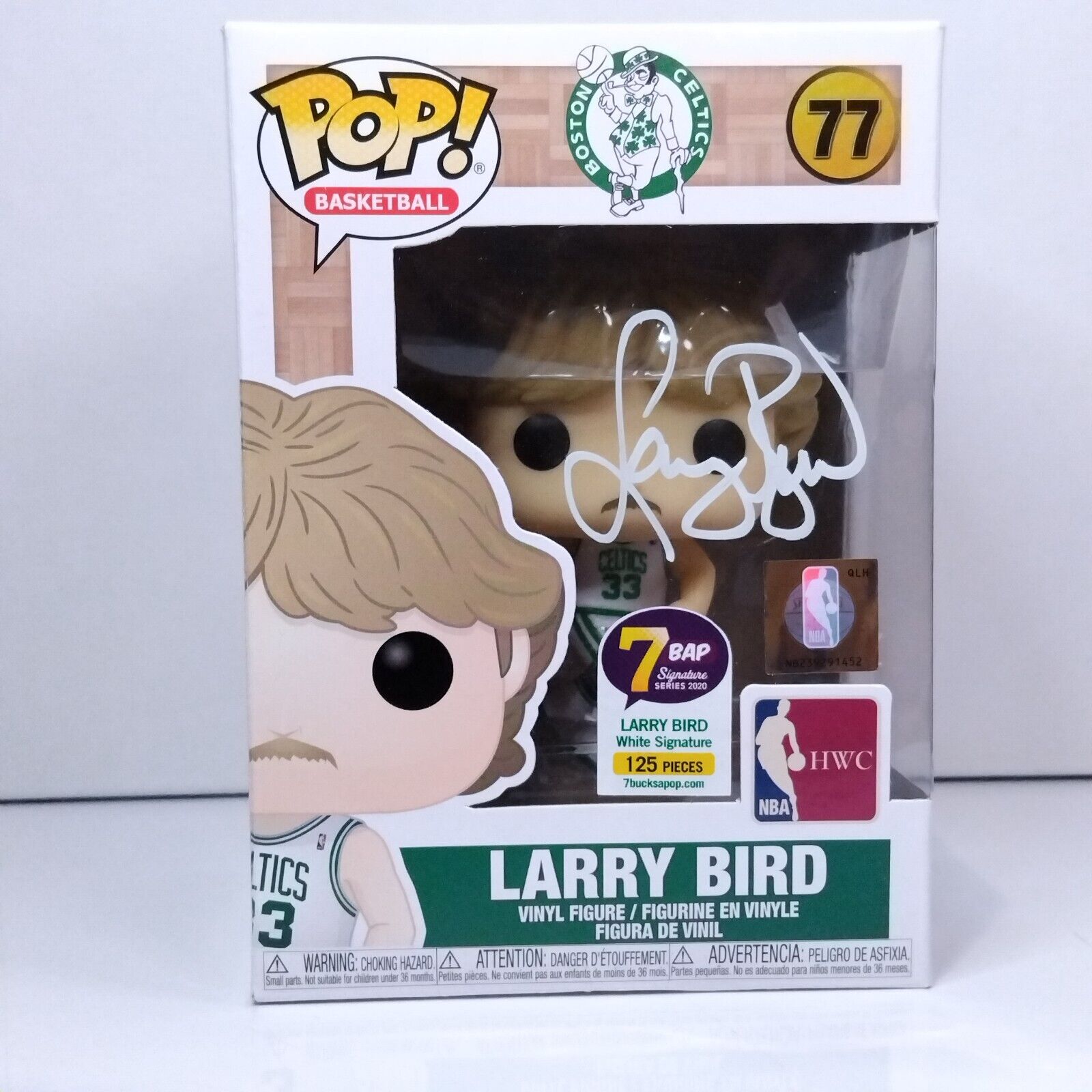 Funko Pop! Sports NBA Basketball Larry Bird Signed 7BAP COA #77