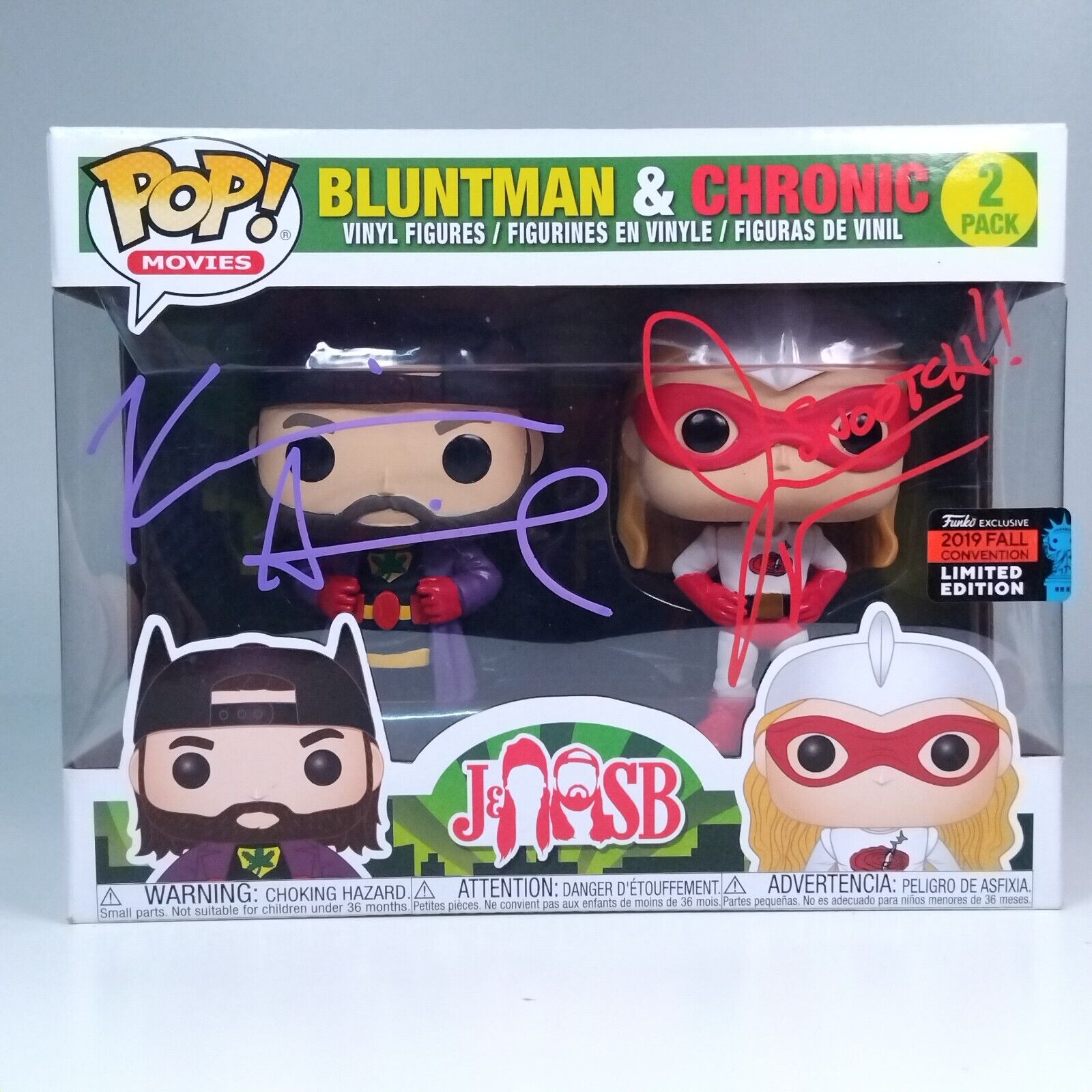 Funko Pop! Movies Bluntman & Chronic Signed Kevin Smith & Jason Mewes COA 2 Pack