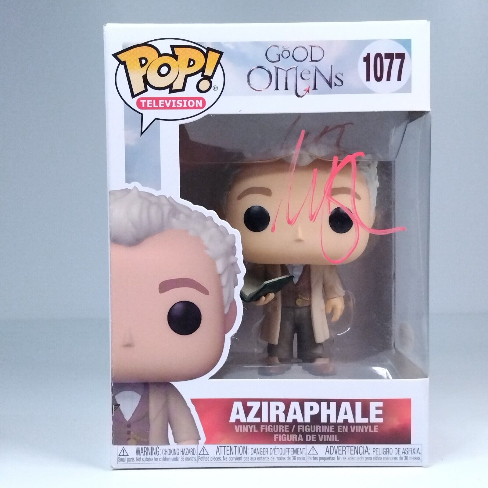 Funko Pop! TV Good Omens Aziraphale Signed Michael Sheen COA #1077 WS