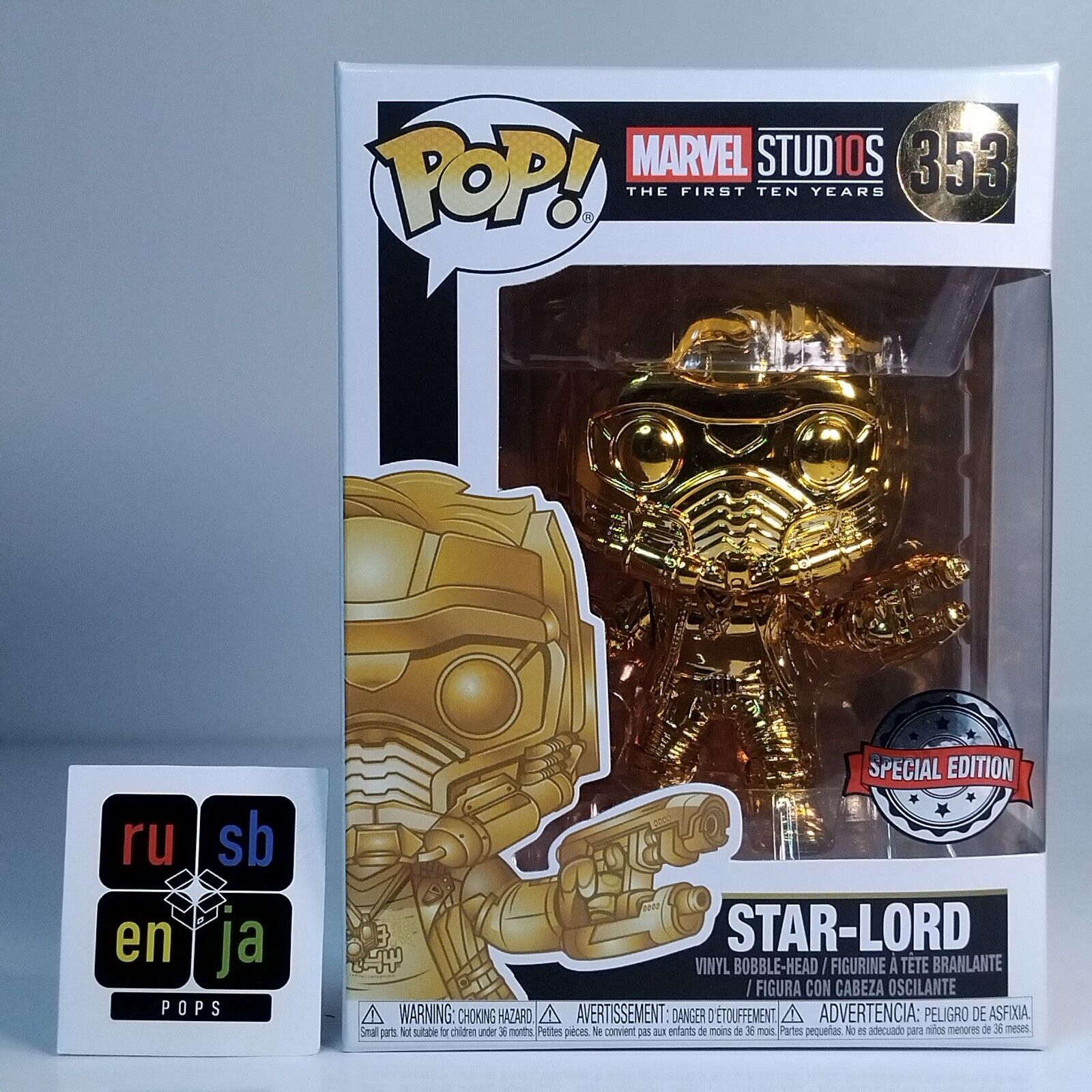 Funko Pop! Marvel Studios The First Ten Years Gold Chrome Star-Lord #353