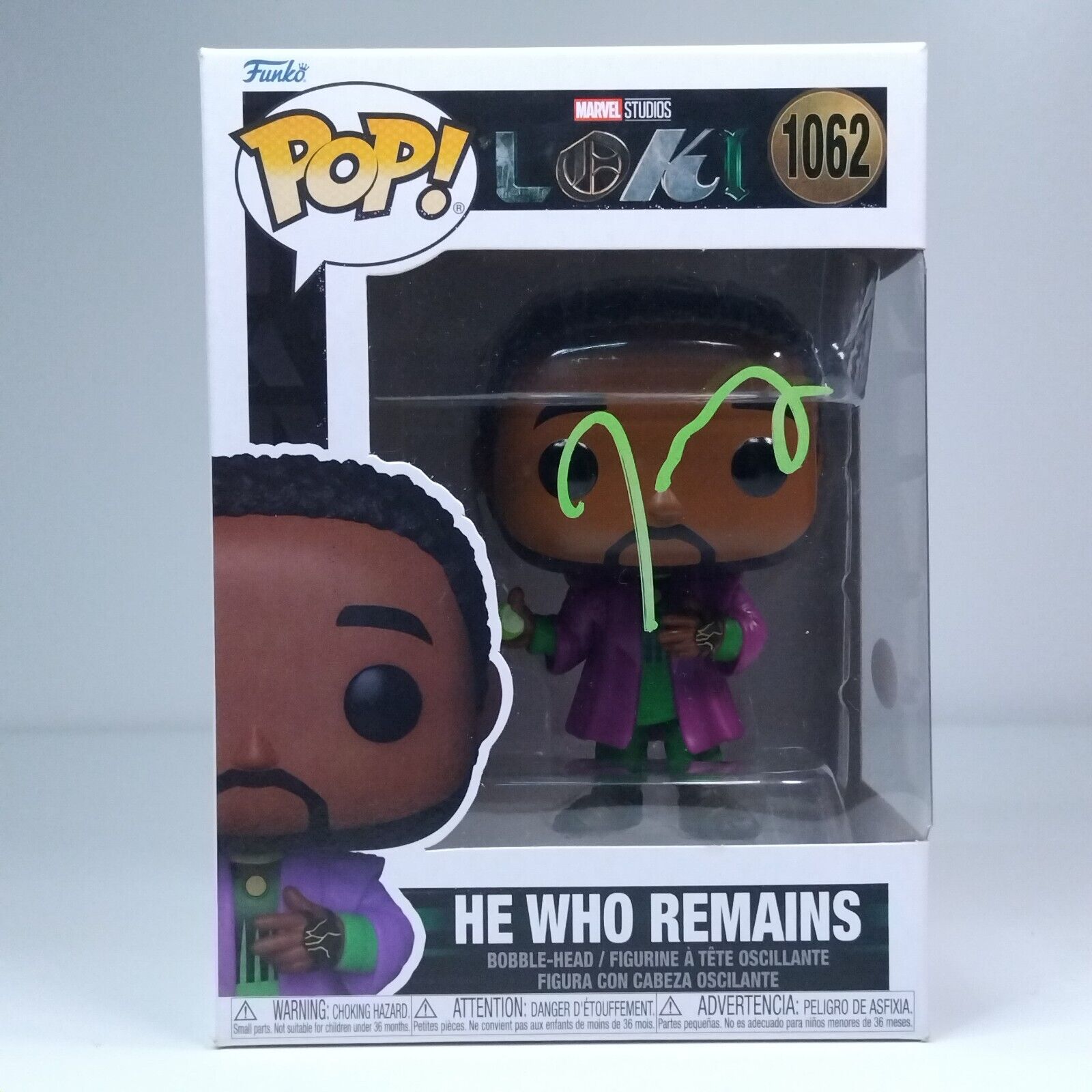 Funko Pop! Marvel Loki He Who Remains Signed Jonathan Majors COA #1062 WS