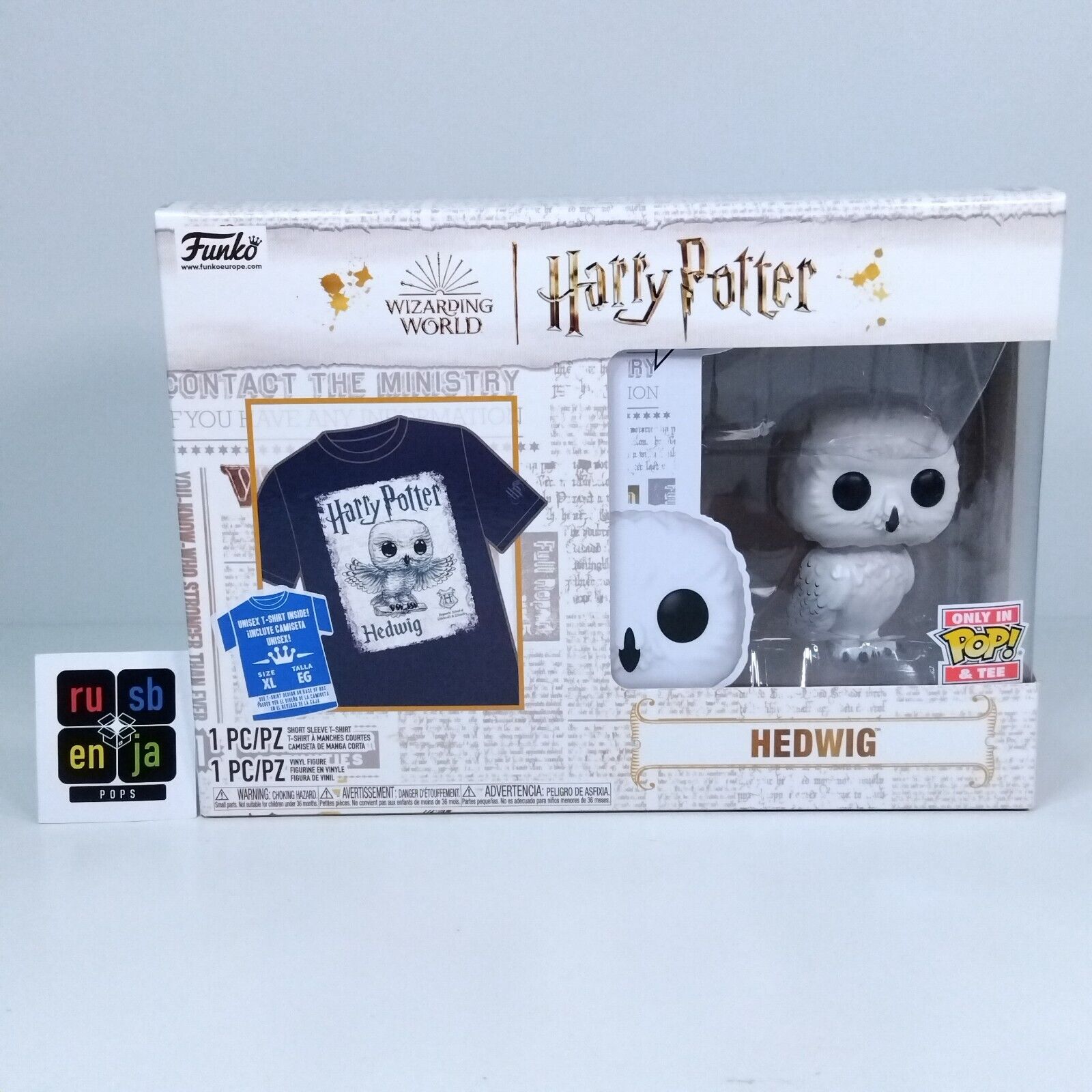 Funko Pop! Harry Potter Hedwig with XL T-Shirt Tees SEALED #76