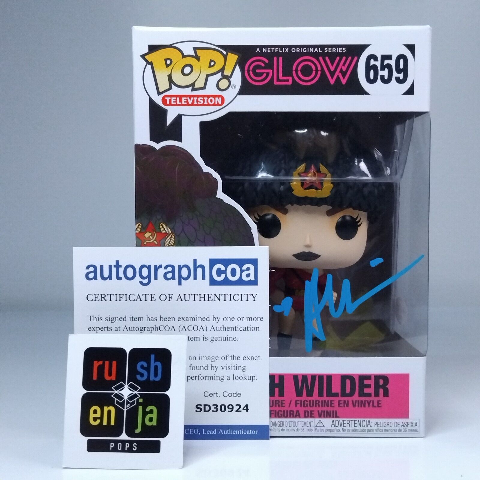 Funko Pop! TV Glow Ruth Wilder Signed Alison Brie COA #659 WS