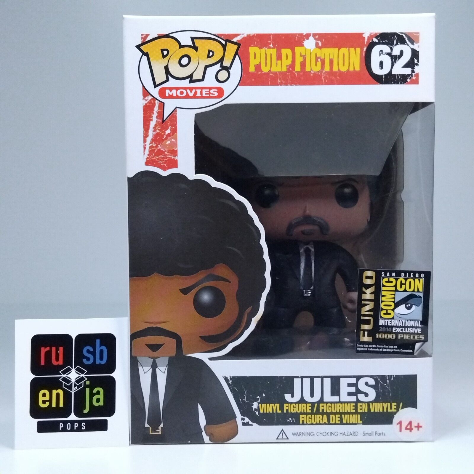 Funko Pop! Movies Pulp Fiction Jules Bloody SDCC 1,000 Pieces #62