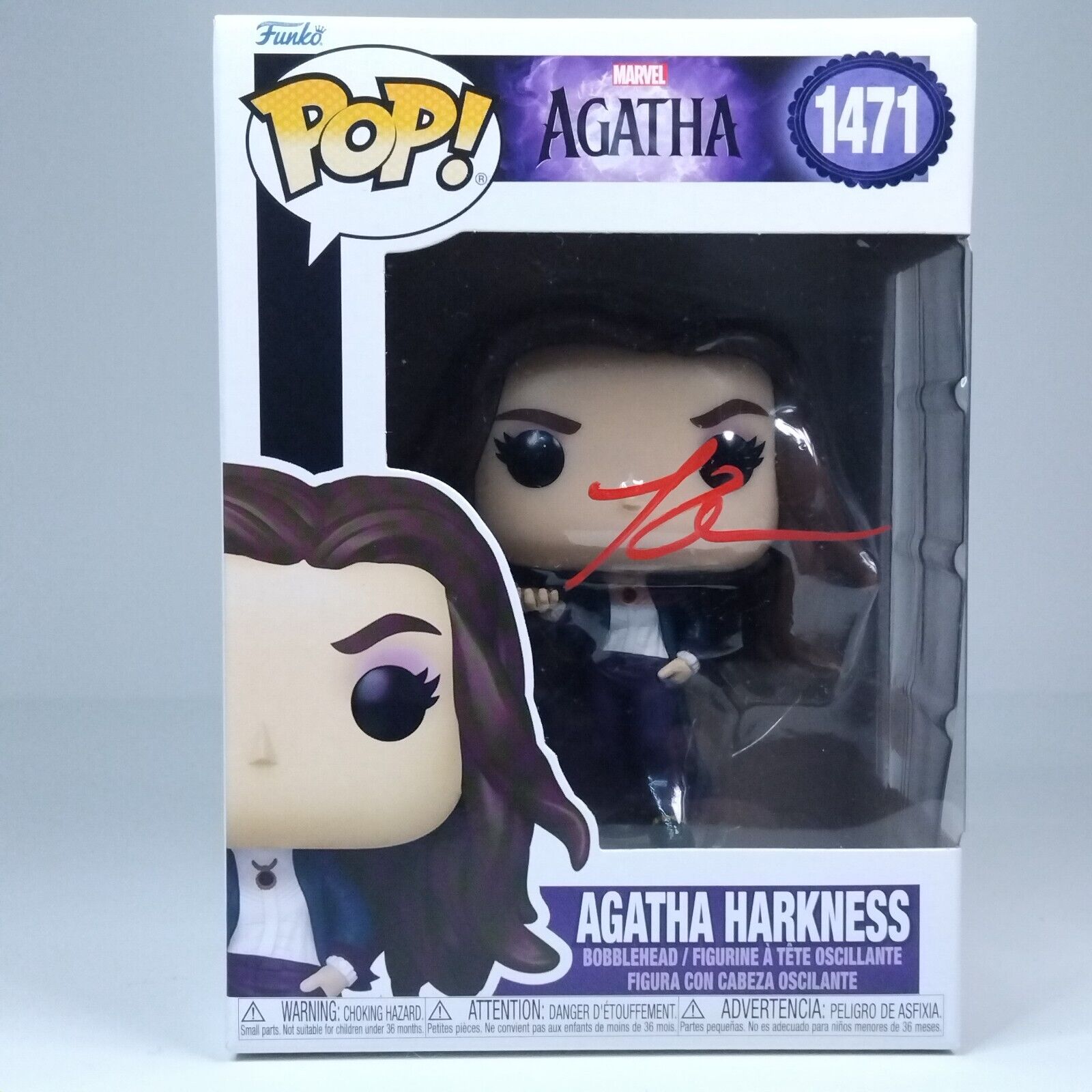 Funko Pop! Marvel Agatha Harkness Signed Kathryn Hahn COA #1471 WS