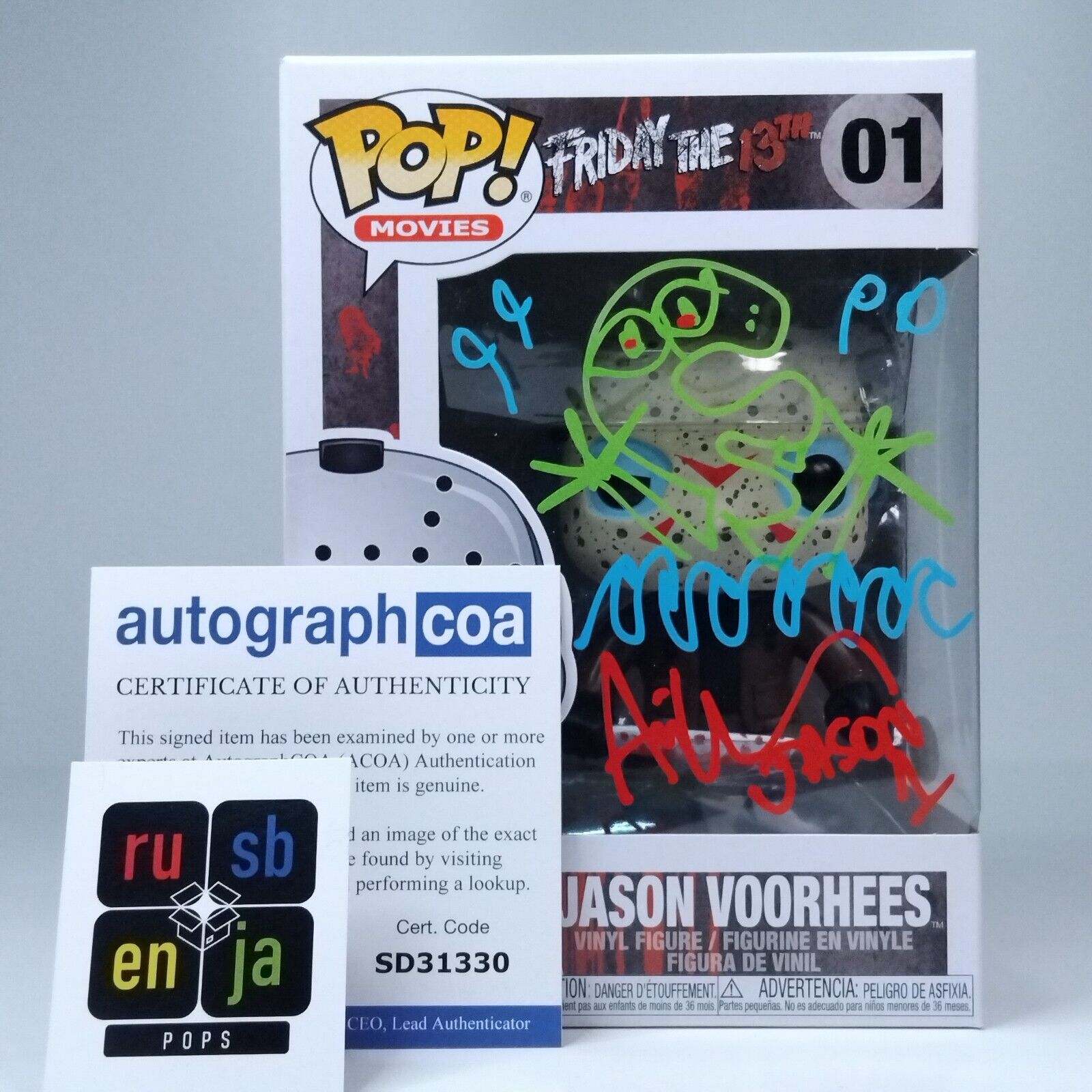 Funko Pop! Horror Friday 13th Jason Voorhees Signed Ari Lehman w/Sketch COA #01