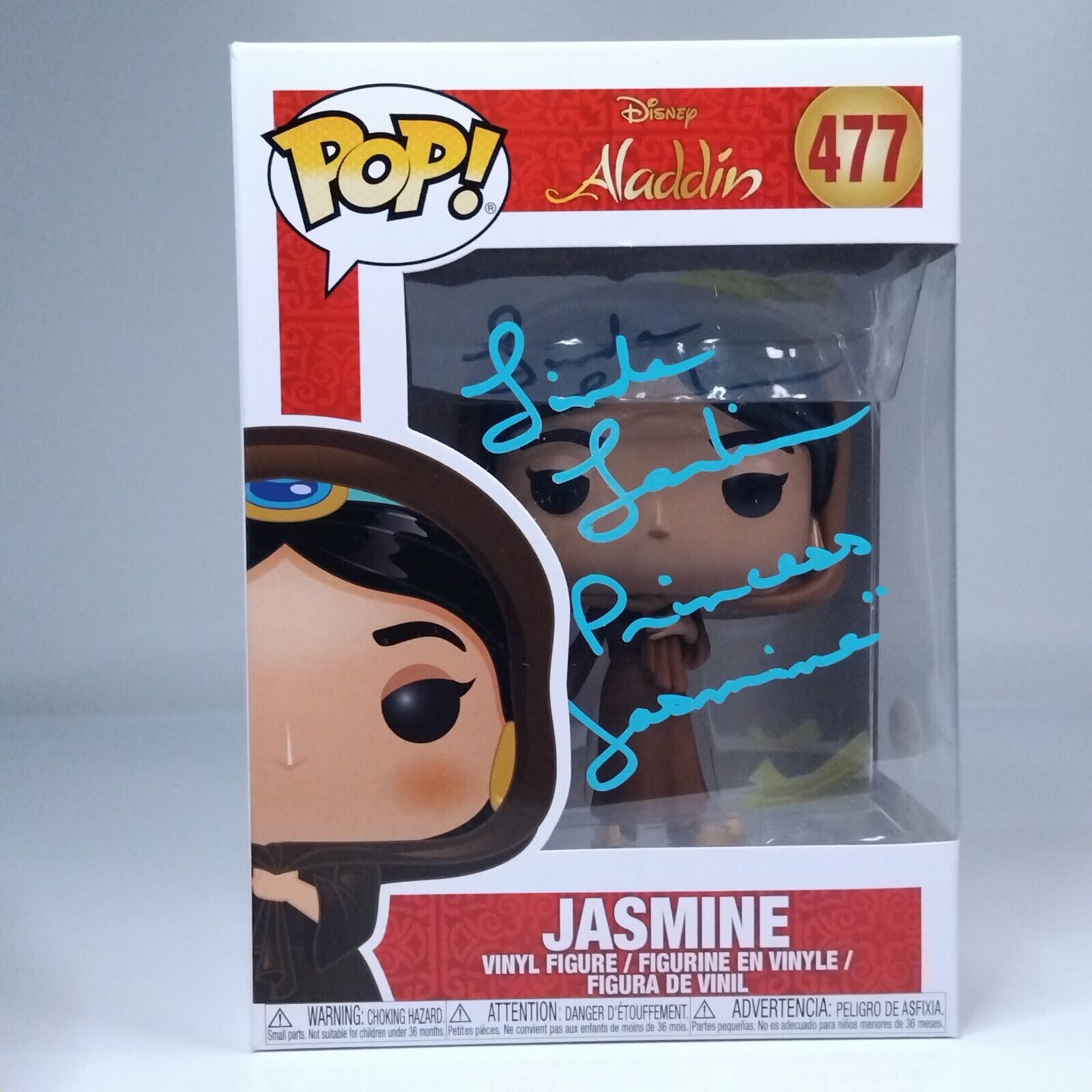 Funko Pop! Disney Aladin Princess Jasmine Signed Linda Larkin COA #477 WS