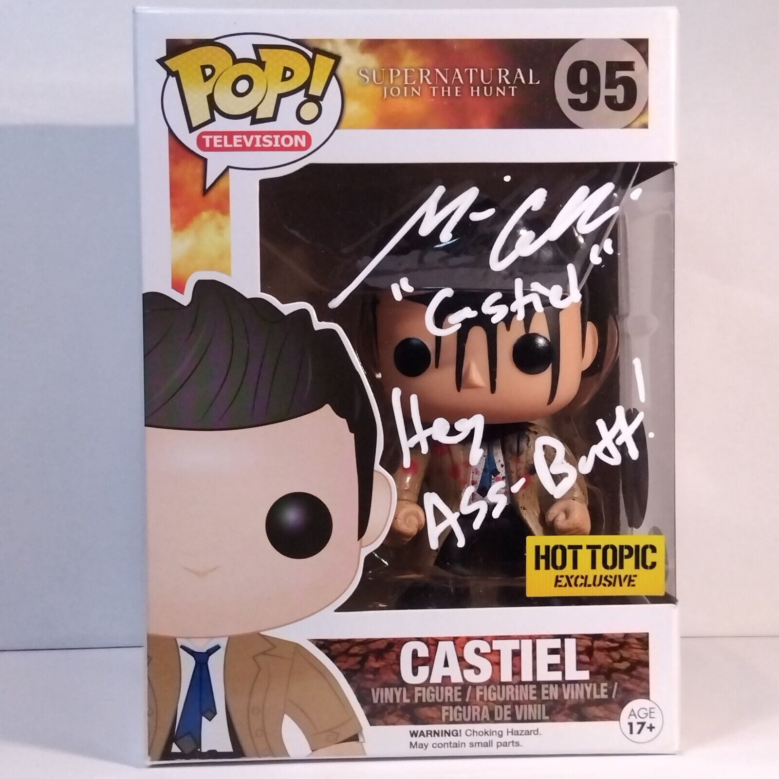 Funko Pop! TV Supernatural Castiel Signed Misha Collins COA #95