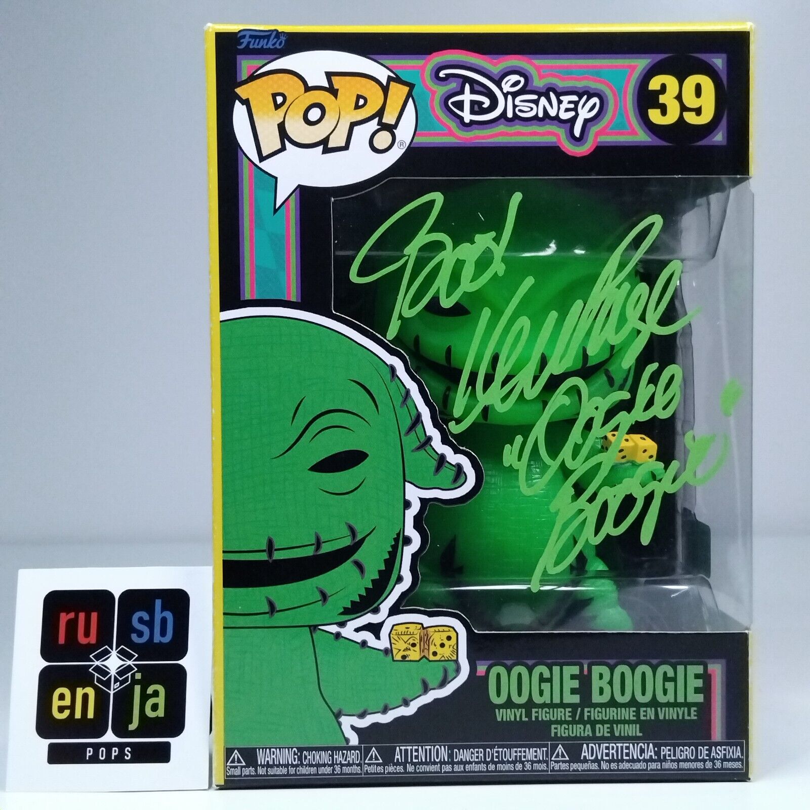 Funko Pop! Nightmare Before Christmas Oogie Boogie Signed Ken Page COA #39