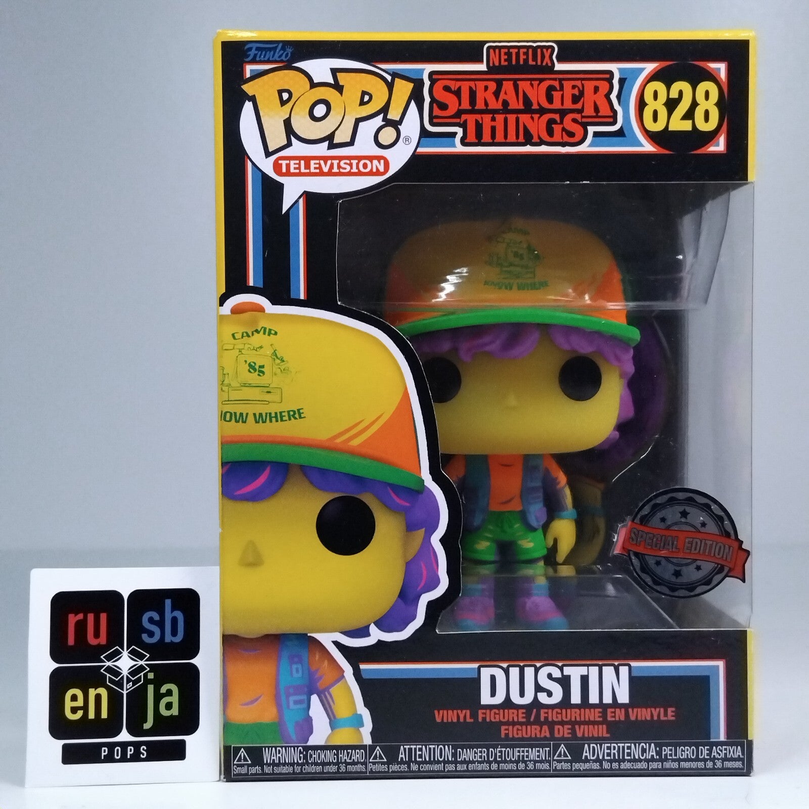 Funko Pop! TV Stranger Things Blacklight Dustin Special Edition #828