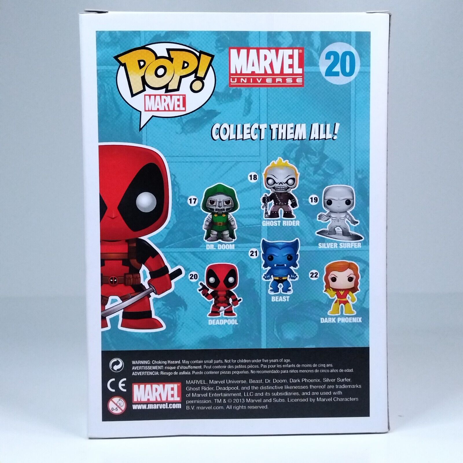 Funko Pop! Marvel Deadpool White Matt's Collectibles Head ERROR GLOW #20