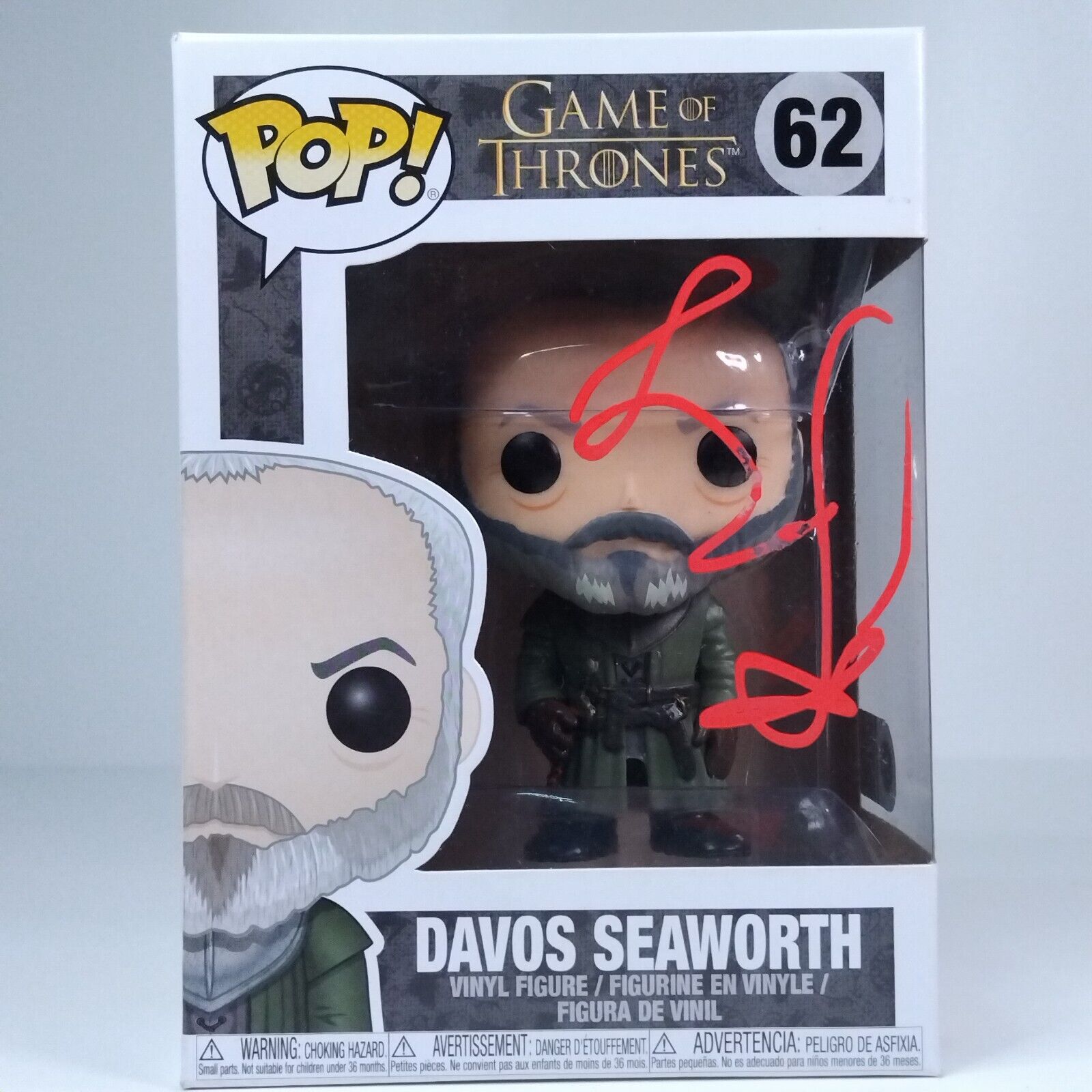 Funko Pop! TV Game of Thrones Davos Seaworth Signed Liam Cunningham COA #62 WS