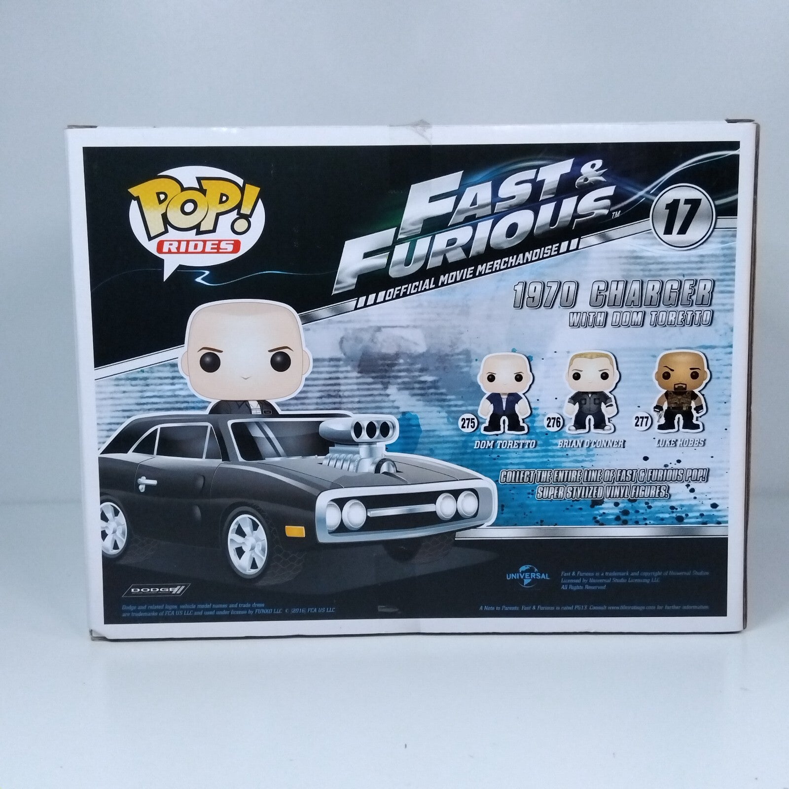 Funko Pop! Movies Rides Fast & Furious 1970 Charger Dom Toretto #17 BOX DAMAGE