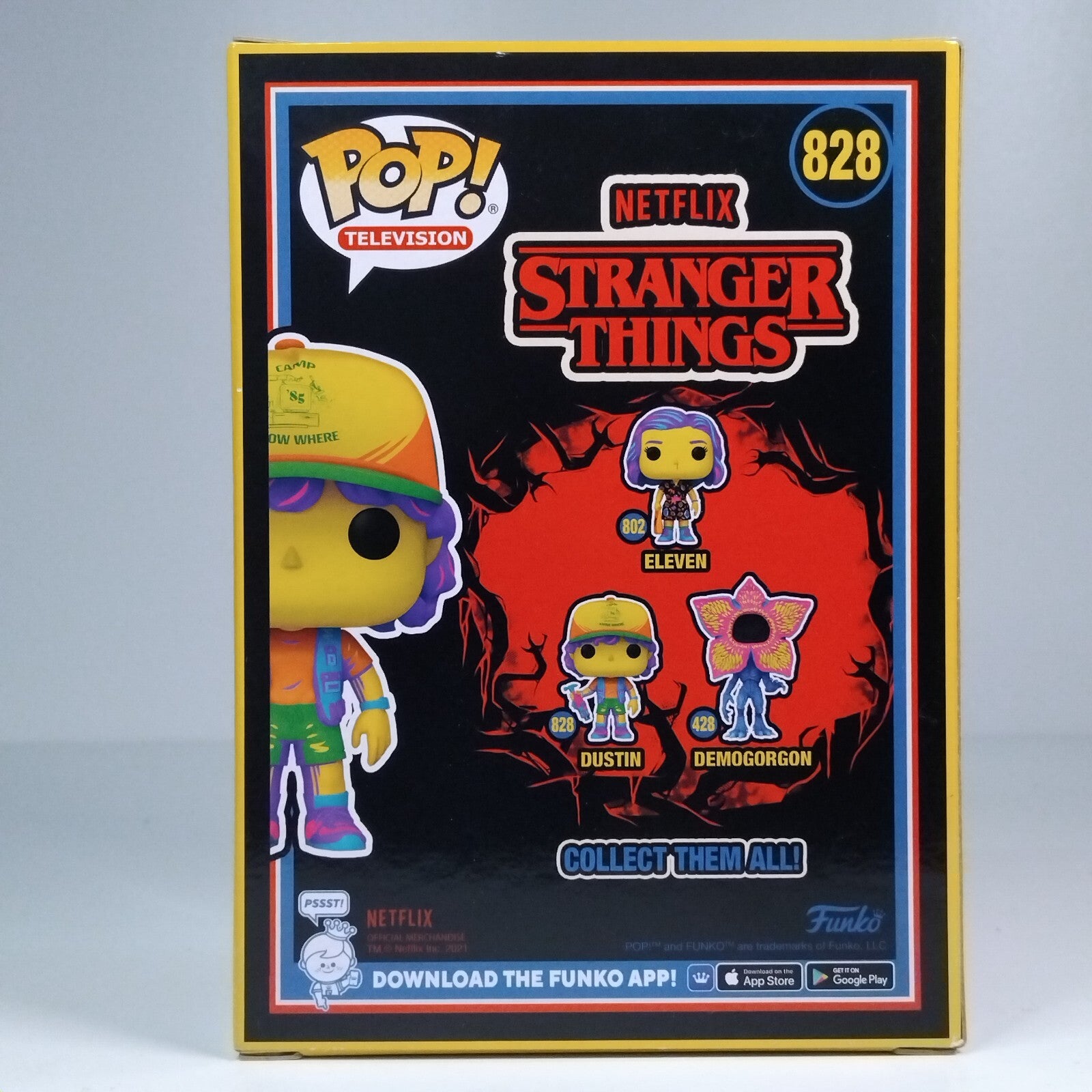 Funko Pop! TV Stranger Things Blacklight Dustin Special Edition #828