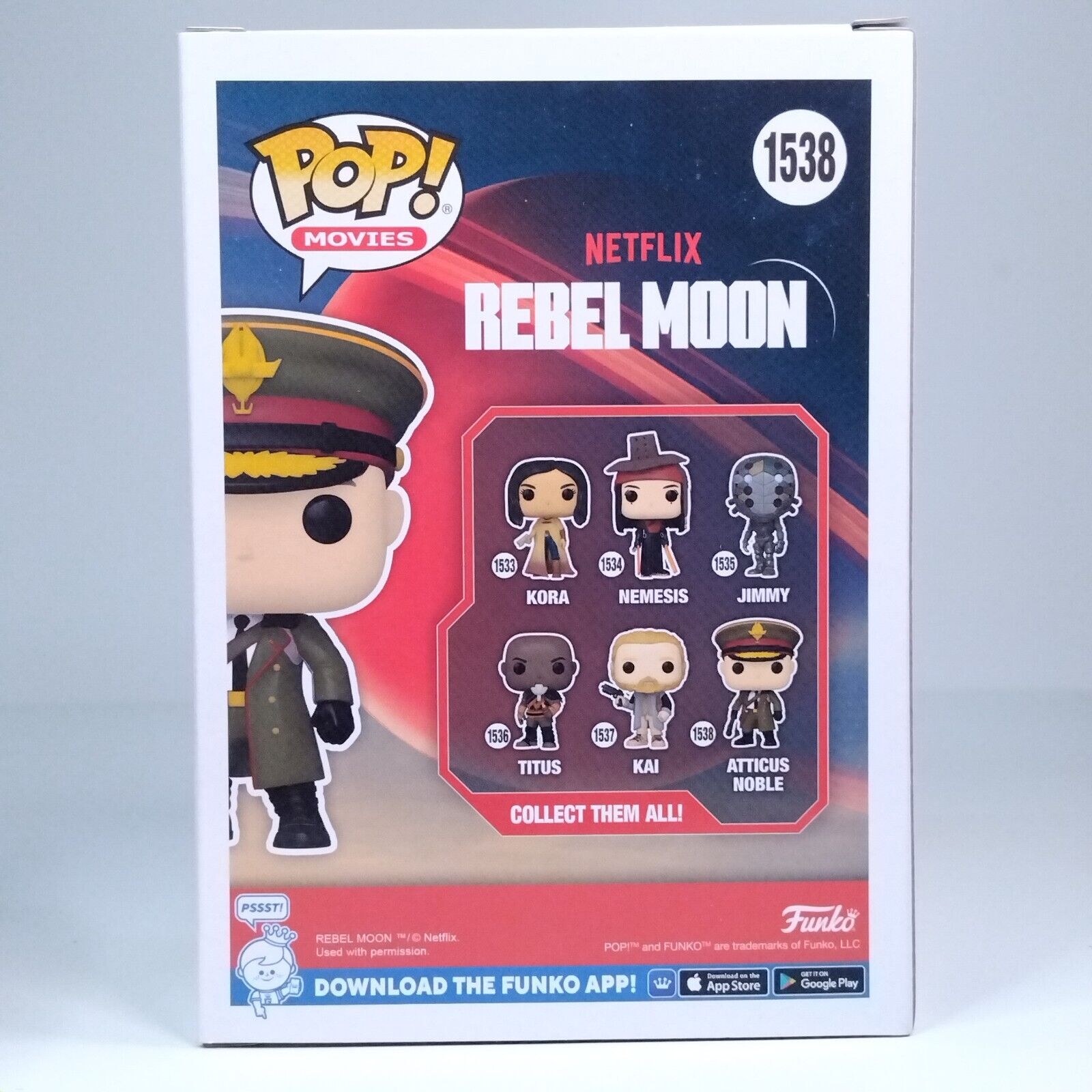 Funko Pop! Movies Rebel Moon Atticus Noble Signed Ed Skrein COA #1538 WS