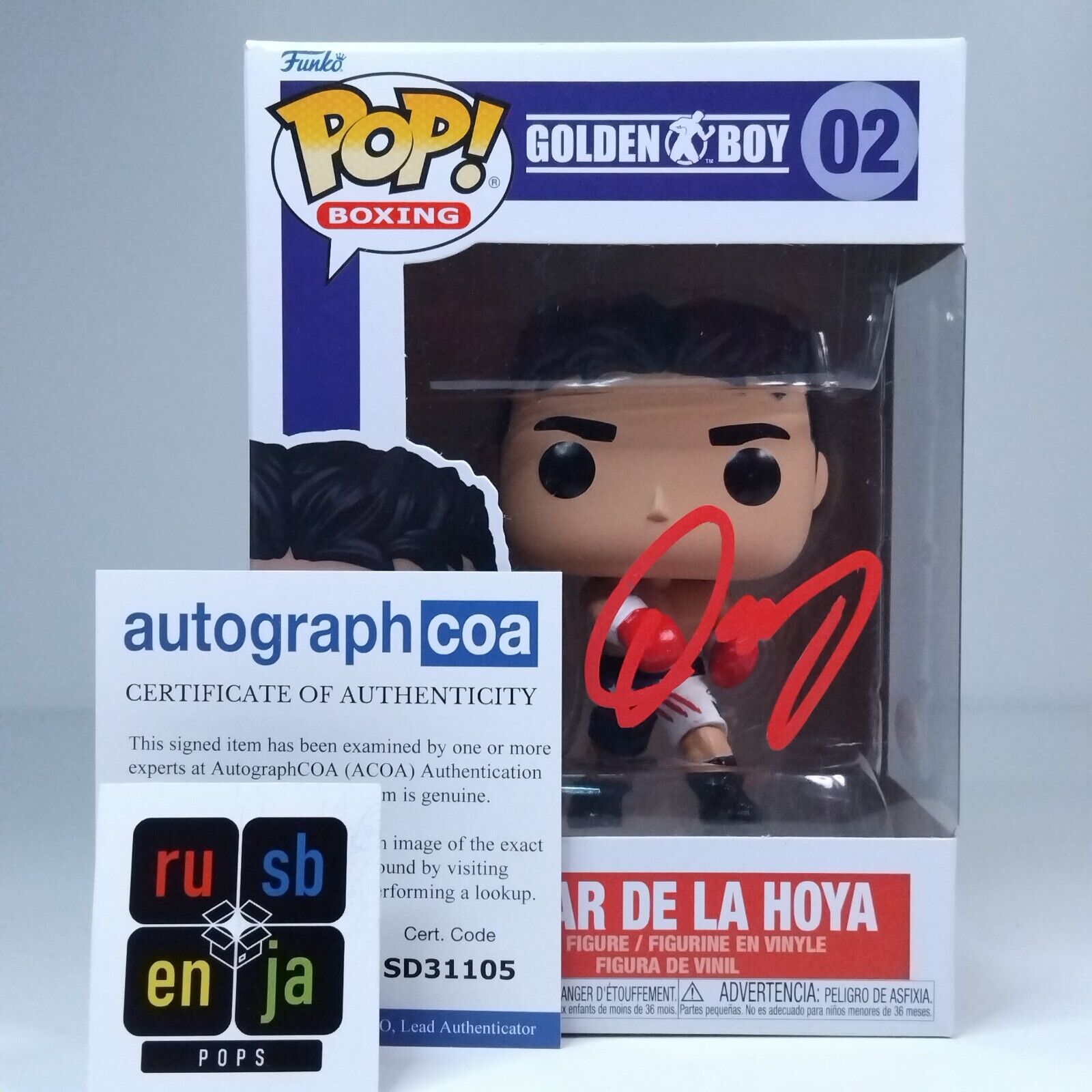 Funko Pop! Sports Boxing Oscar De La Hoya Signed COA #02 WS