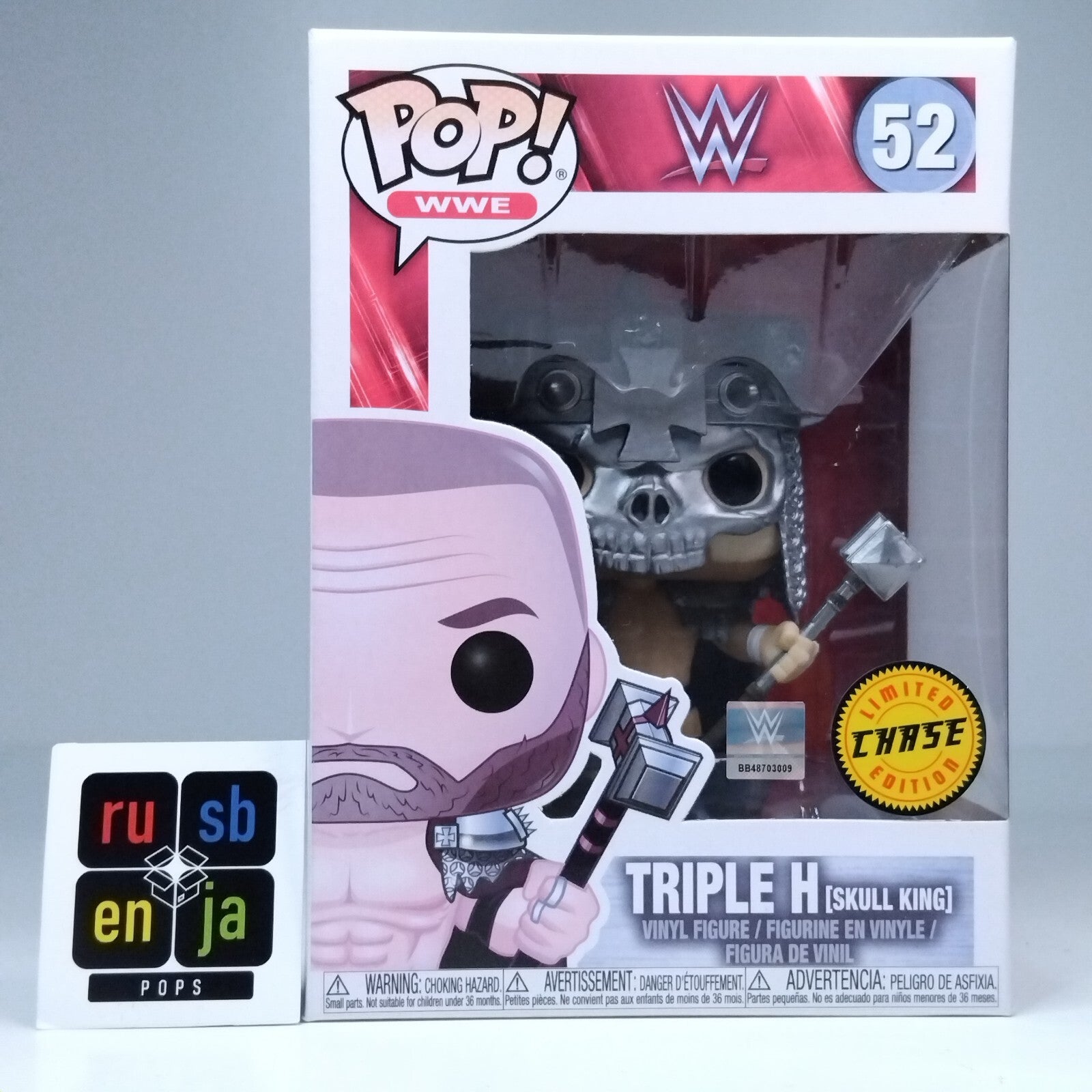 Funko Pop! WWE Triple H Skull King Masked Chase Edition #52 FADED BOX FRONT