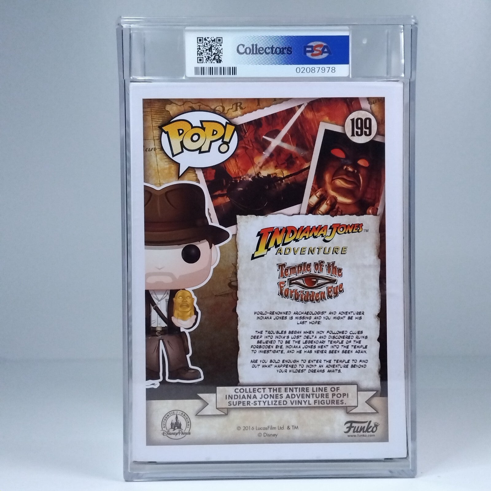 Funko Pop! Movies Indiana Jones Idol SDCC PSA Graded 9 Mint #199