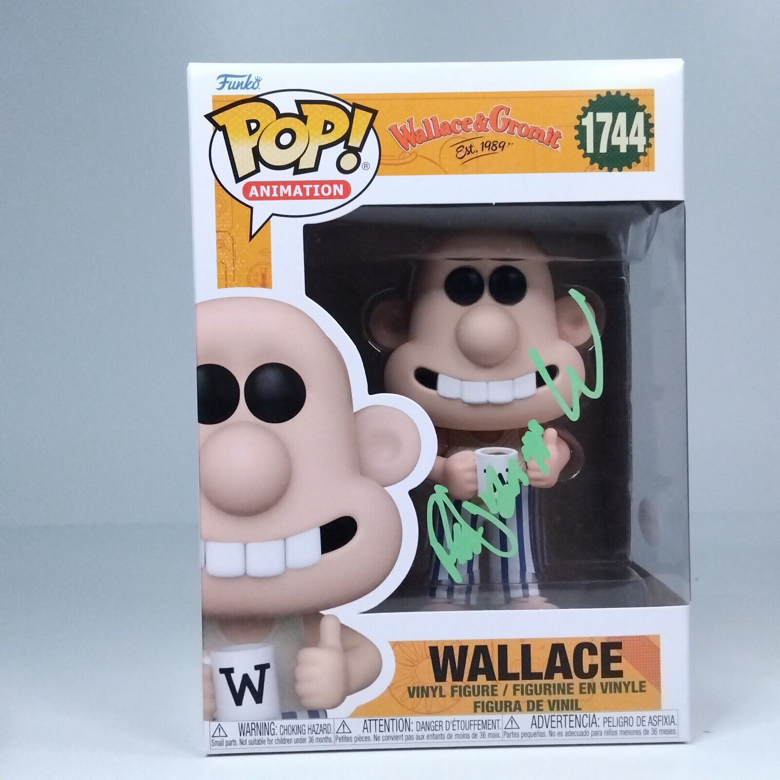 Funko Pop! Animation Wallace & Gromit Signed Ben Benjamin Whitehead COA #1744 WS