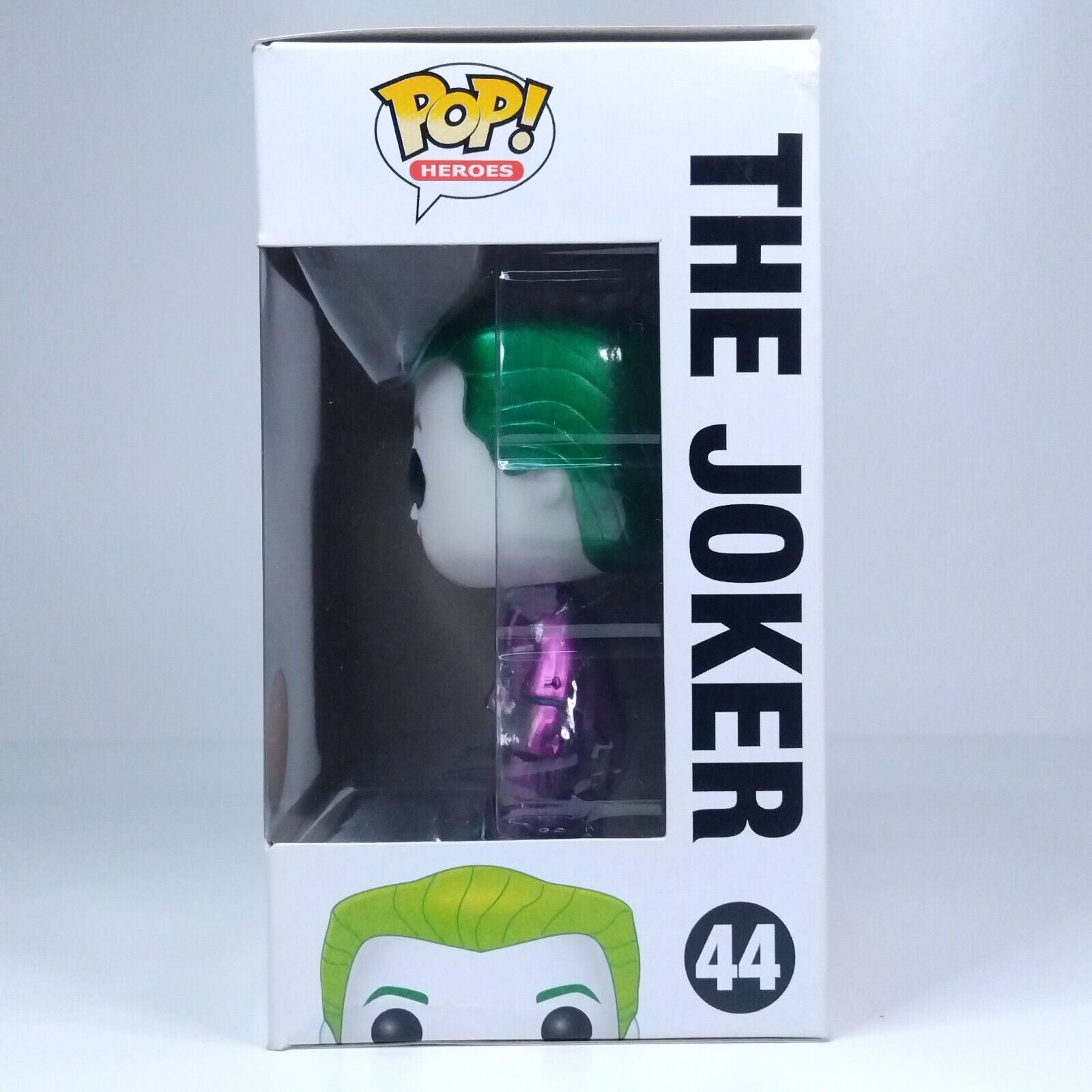 Funko Pop! DC Heroes The Joker Metallic Dallas Con #44 BAD BOX DAMAGE