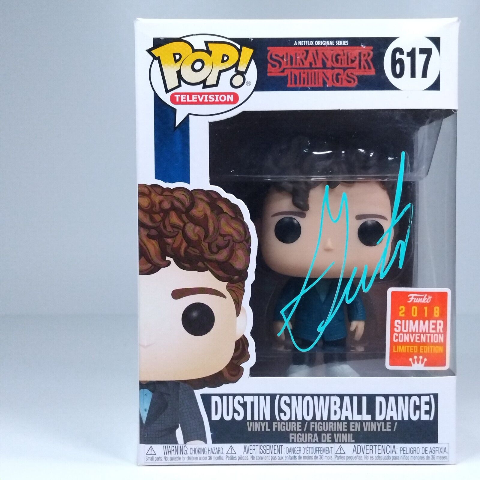 Funko Pop! TV Stranger Things Dustin Signed Gaten Matarazzo COA #617