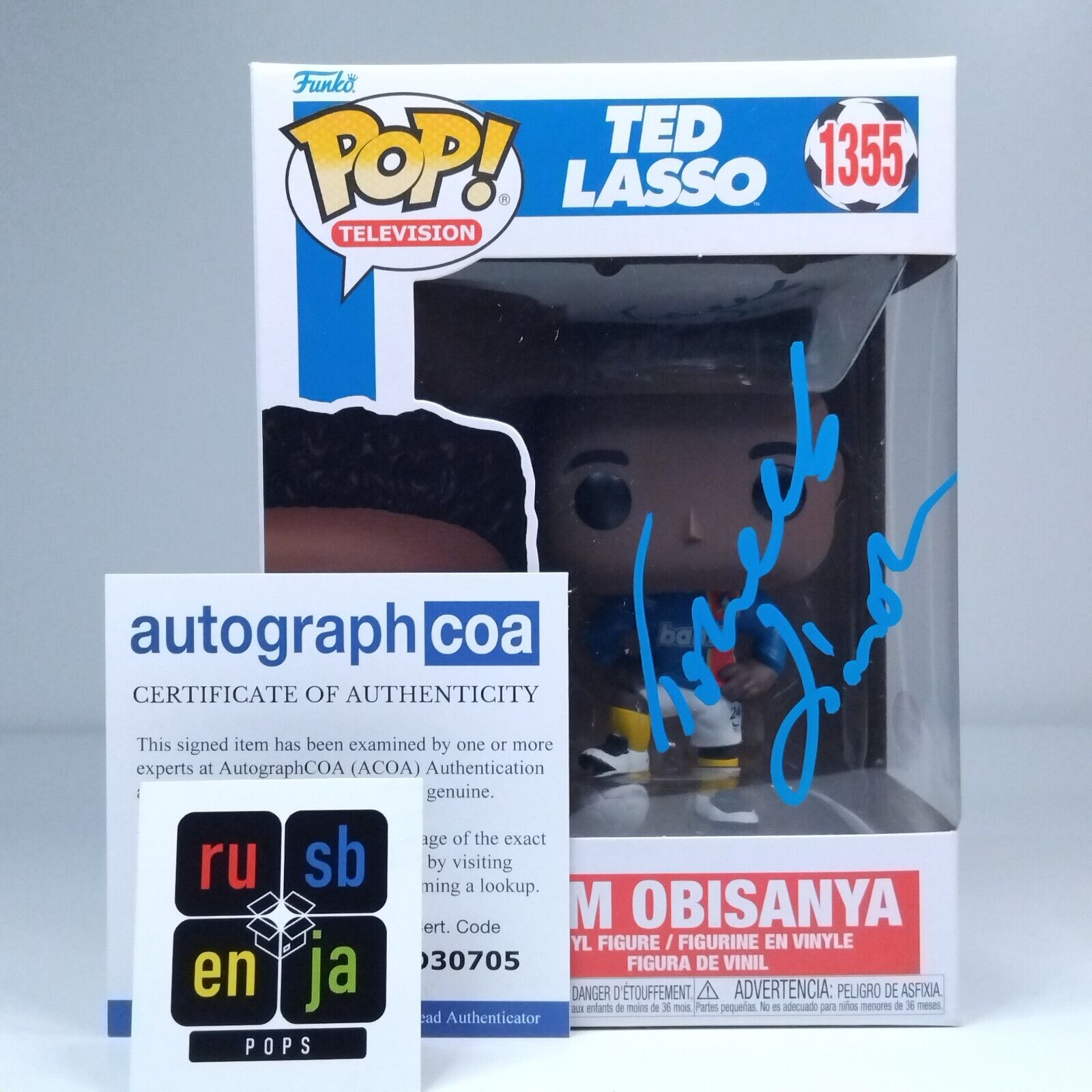 Funko Pop! TV Ted Lasso Sam Obisanya Signed Toheeb Jimoh COA #1355 WS