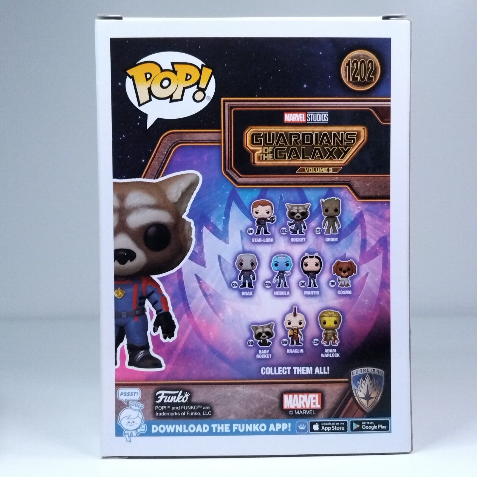 Funko Pop! Marvel Guardians Galaxy Rocket Signed Bradley Cooper COA #1202 WS