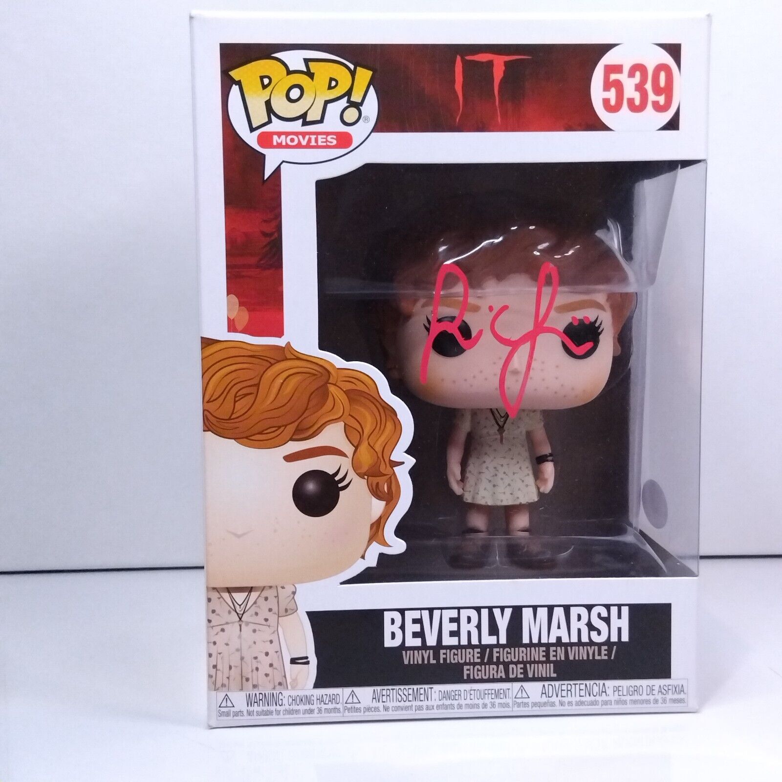 Funko Pop! Movies Horror IT Beverly Marsh Signed Sophia Lillis COA #539