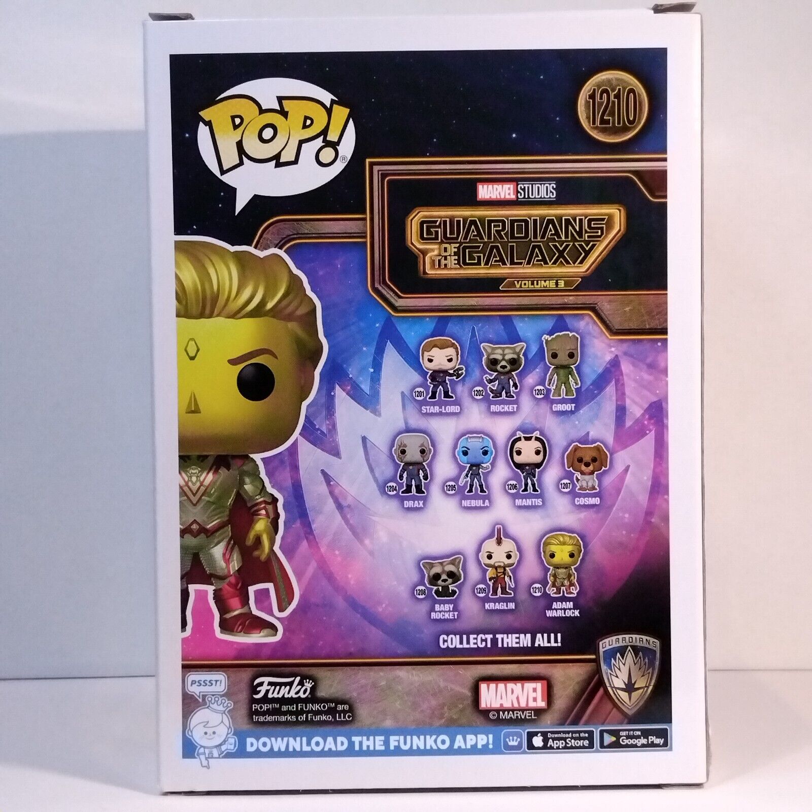 Funko Pop! Marvel Guardians Galaxy Adam Warlock Signed Will Poulter COA #1210 WS