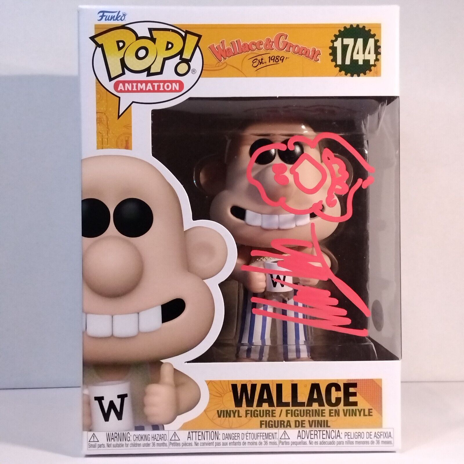 Funko Pop! Animation Wallace & Gromit Signed Merlin Crossingham COA #1744 WS