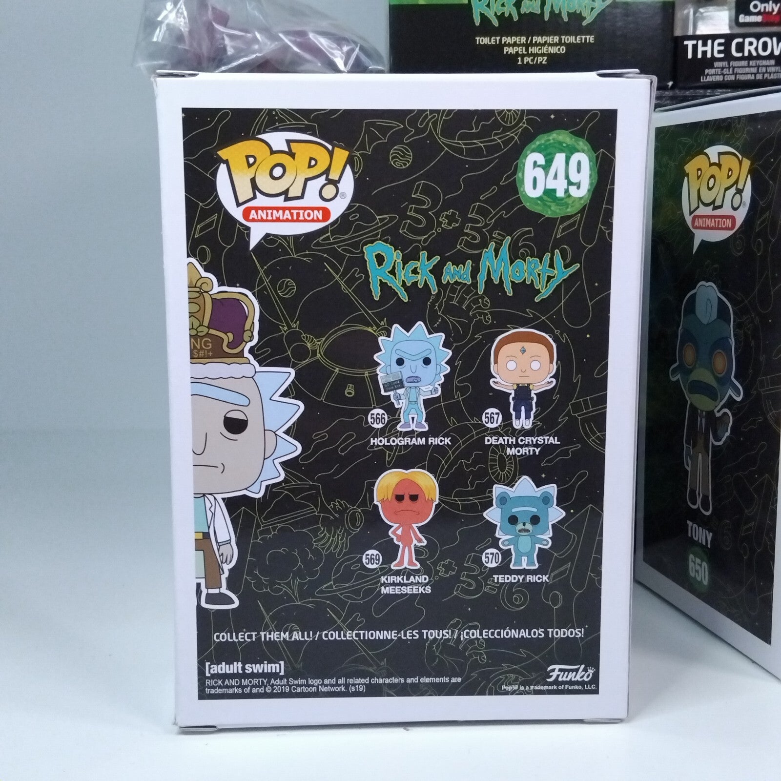 Funko Pop! Animation Rick and Morty - Gamestop Tony #650 & Rick with Crown #649